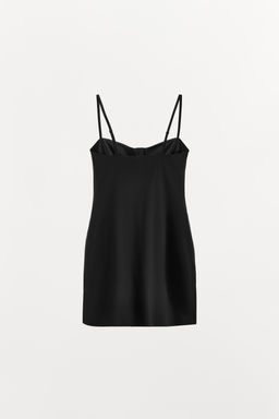 SHORT DRESS WITH POLYAMIDE HOOKS