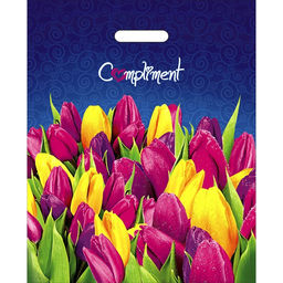 Цена за 50 шт. Пакет Комплимент, полиэтиленовый с вырубной ручкой, 60 мкм 38?47 см