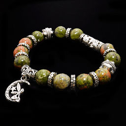 Браслет Пандора Унакит яшма привлекает новые источники дохода, успех и удачу 10мм