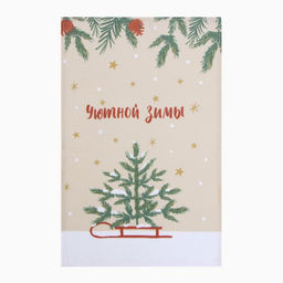 Полотенце Доляна Зимние праздники 28х46 см, 100% хл, вафля 160 г/м2  фото 2