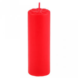 Свеча "Цилиндр" д4см, h12см, парафин, с декором, "Лепесточки", время горения 18 часов, красный (Россия)