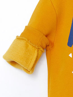 Bisiklet Yaka Bask?l? Erkek ?ocuk Sweatshirt