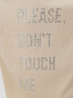 Футболка женская из вареного хлопка Mist Don't touch me, размер 44 (M), цвет молочный