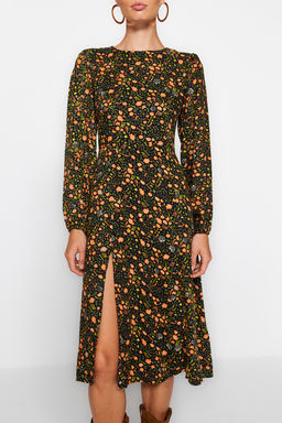 TRENDYOLMILLA Cok Renkli Y?rtmacl? Desenli Dokuma Elbise TWOAW23EL00325 фото 4