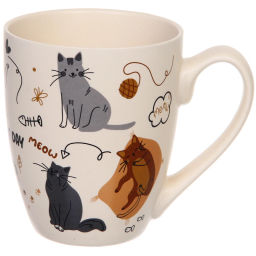Цена за 2 шт. Кружка керамическая 350мл "Славные котики", микс 4рисунка