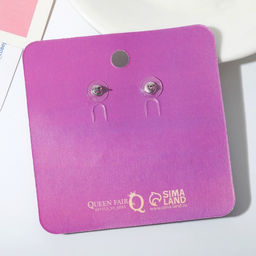 Серьги металл Звёздочки объемные, цвет бело-фиолетовый - Queen fair фото 2