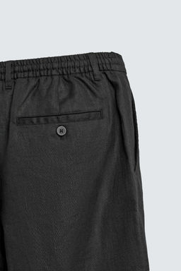 PANTAL?N REGULAR FIT 100% LINO / Negro - Zara фото 9
