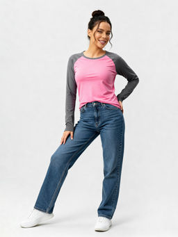 Лонгслив женский с длинным рукавом реглан