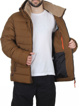6584 BROWN Куртка мужская зимняя (200 гр. холлофайбер)