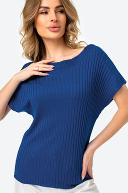 Женский джемпер с коротким рукавом в рубчик Happy Fox  фото 11