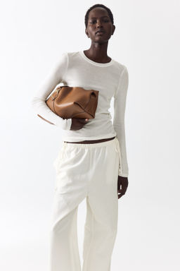 Pantal?n en mezcla de lino con cord?n de ajuste - H&m фото 5