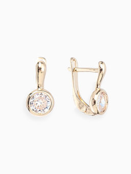 Серьги детские "Выбражулька" как у мамы, стразик, цвет белый в золоте