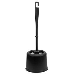 Ерш унитазный пластмассовый "Мини" h39см, с подставкой д12см, h10см, черный (Россия)