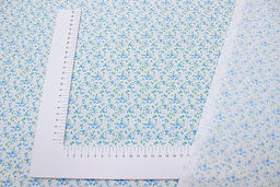 Ситец Цветики (голубые на белом), ш.0.8м, хлопок-100%, 100гр/м.кв - Купава фото 3