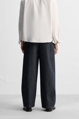 PLEATED WIDE-LEG JEANS - Zara фото 3