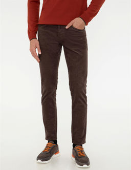 A__k Kahverengi Slim Fit Kanvas Pantolon - Pierre cardin фото 2