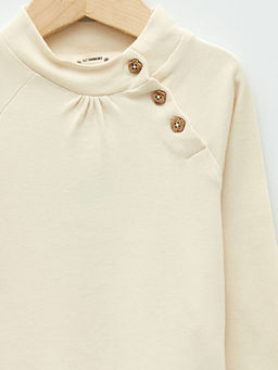 Bisiklet Yaka Uzun Kol Basic K?z Bebek Ti??rt - Waikiki фото 3