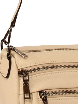 Сумка женская натуральная кожа GU 2066-2058, 1отд+еврокарман, плечевой ремень, молочный SALE 265753 - Adelia фото 3