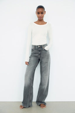 TRF WIDE-LEG MID-WAIST JEANS - Zara фото 29