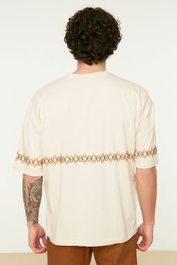 TRENDYOL MAN Tas Oversize/Genis Kesim K?sa Kollu Islemeli %100 Pamuklu T-Shirt TMNSS21TS1889 - Trendyolmilla фото 18