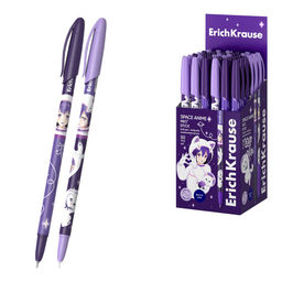 Цена за 3 шт. Ручка шар. ErichKrause "Super Glide Technology Space Anime" (61014) синяя, 0.7мм, корпус с рисунком, игольчатый стержень, одноразовая