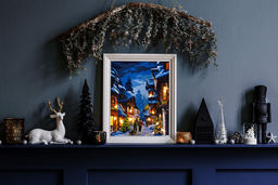 ФРЕЯ PNB/PLDD-186 Набор для раскрашивания по номерам ( со светодиодами ) 50 х 40 см Зимняя улочка