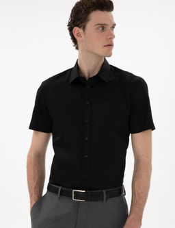 Siyah Regular Fit Uzun Kollu Basic G_mlek