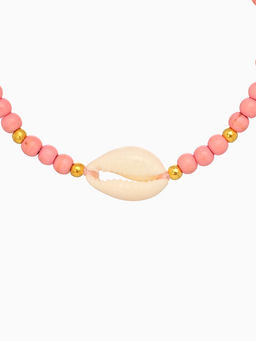 Браслет «Моана», длина 16 см, камень пирит, розовый