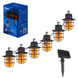 USL-S-121/PT2500 LANTERNS Садовая гирлянда на солнечной батарее "Фонарики". 60 светодиодов. Эффект пламени. 1*АА Ni-Mh аккумулятор в/к. IP44. TM Uniel
