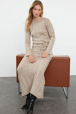 Vizon Maxi Triko Yumusak Dokulu Baglama Detayl? Elbise TWOAW25EL00031