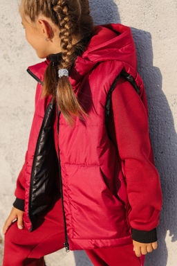 Бомбер утепленный, бордо - Inzibe фото 28