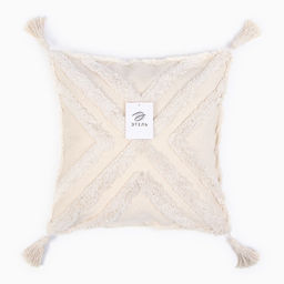 Наволочка декоративная Этель Бохо, 45х45 см, цвет молочный, 100% хлопок  фото 11