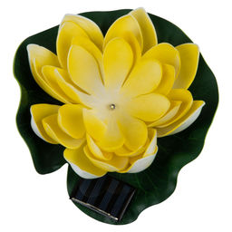 USL-S-827/PT060 YELLOW WATERLILY Садовый светильник на солнечной батарее Желтая кувшинка. Плавающий. 1 светодиода. Теплый белый свет. 1*ААA Ni-Mh аккумулятор в/к. IP44. TM Uniel