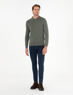 Duman Slim Fit Fermuarl_ Polo Yaka Triko Kazak - Pierre cardin фото 4