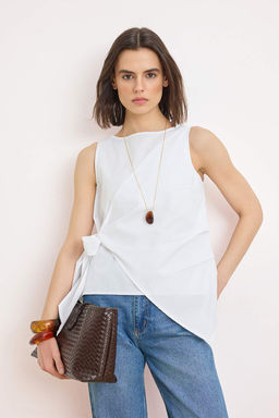 Beyaz Baglama Detayl? Dokuma Bluz TWOSS26BZ00415 - Trendyolmilla фото 2