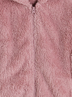 Kap??onlu Pel?? K?z ?ocuk Fermuarl? Sweatshirt