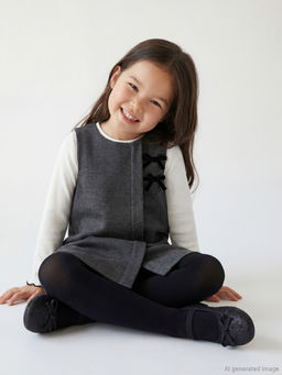 Bisiklet Yaka K?z ?ocuk Jile Elbise ve Ti??rt