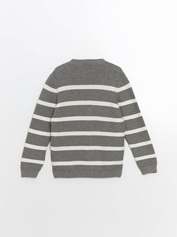 V Yaka ?izgili Erkek ?ocuk Triko H?rka