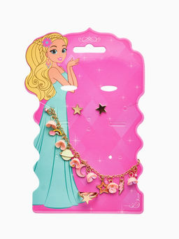 Набор детский «Выбражулька. Космос», 3 предмета: бусы, пусеты, кольцо, розовый, золотой