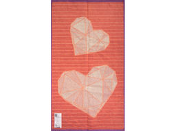 6с103.412ж1 Арт-сердца (коралл3) Полотенце махровое 50х90см