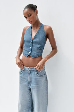 TIE DENIM TOP - Zara фото 3