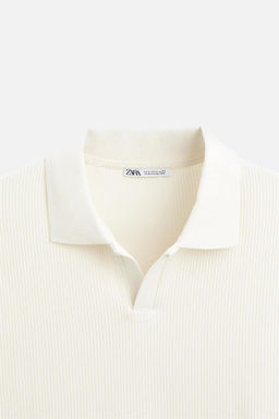 TEXTURED POLO SHIRT WITH RIBBED TRIMS - Zara фото 61