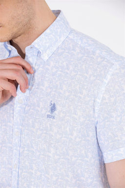 Мужская синяя рубашка с коротким рукавом Неожиданная скидка в корзине - U.s. polo assn фото 7