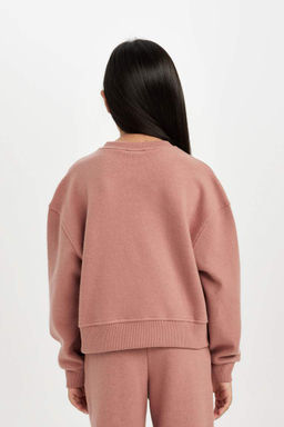 Толстовка с короткими рукавами из ткани селаник стандартного кроя для девочек и принтом с надписью Selanik - Defacto фото 7