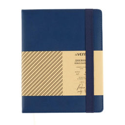 Дневник школьный для 1-11 классов Dark blue, твёрдая обложка, искусственная кожа, резинка, ляссе, 48 листов