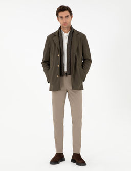 Норковые брюки узкого кроя из парусины