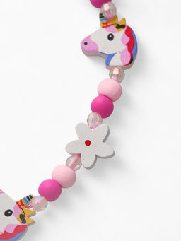 Цена за 2 шт. Набор детских украшений Выбражулька «Единорожек», 2 предмета: бусы, браслет, розовый