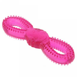 Игрушка для собаки Бантик лапа 13,5х3х1,6см, полипропилен, фактурная, прозрачные цвета микс (розовый, зеленый, красный, синий), Пэт тойс (Pet toys) (Китай)  фото 2