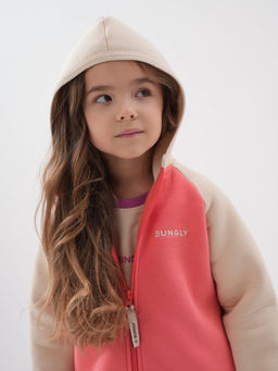 Толстовка Колор блок "Коралл" утепленная