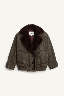 LIMITED EDITION HERRINGBONE COMBINED BOMBER JACKET - Zara фото 6